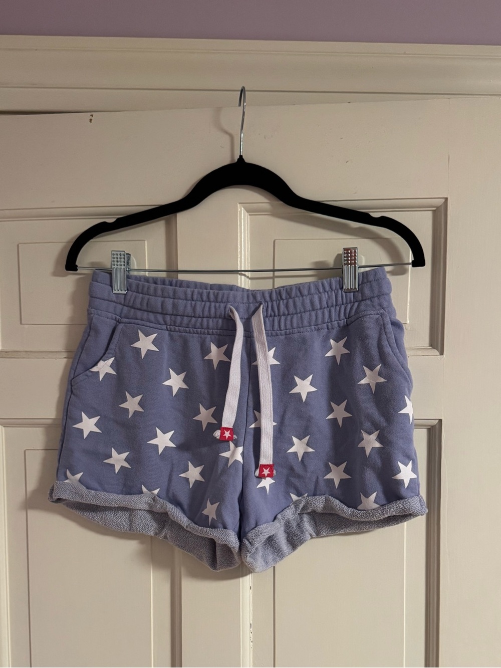 Women's Lavender Star Print Drawstring Lounge Shorts